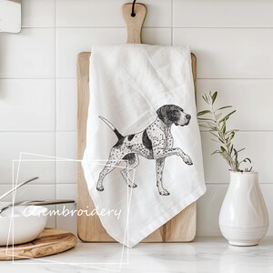 Pointer Embroidery Design, Pointing GSP Dog Embroidery File, German Shorthaired Pointer Machine Embroidery, Pointer Hunting Dog Embroidery