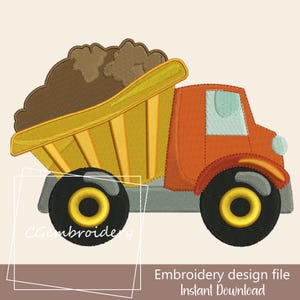 Dump Truck Embroidery Design, Construction Truck Embroidery Design, Equipment Machine Embroidery File Vehicles Truck Design Instant Download