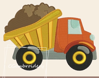 Dump Truck Embroidery Design, Construction Truck Embroidery Design, Equipment Machine Embroidery File Vehicles Truck Design Instant Download