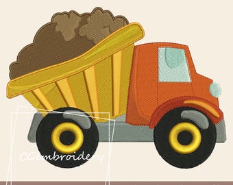 Dump Truck Embroidery Design, Construction Truck Embroidery Design, Equipment Machine Embroidery File Vehicles Truck Design Instant Download