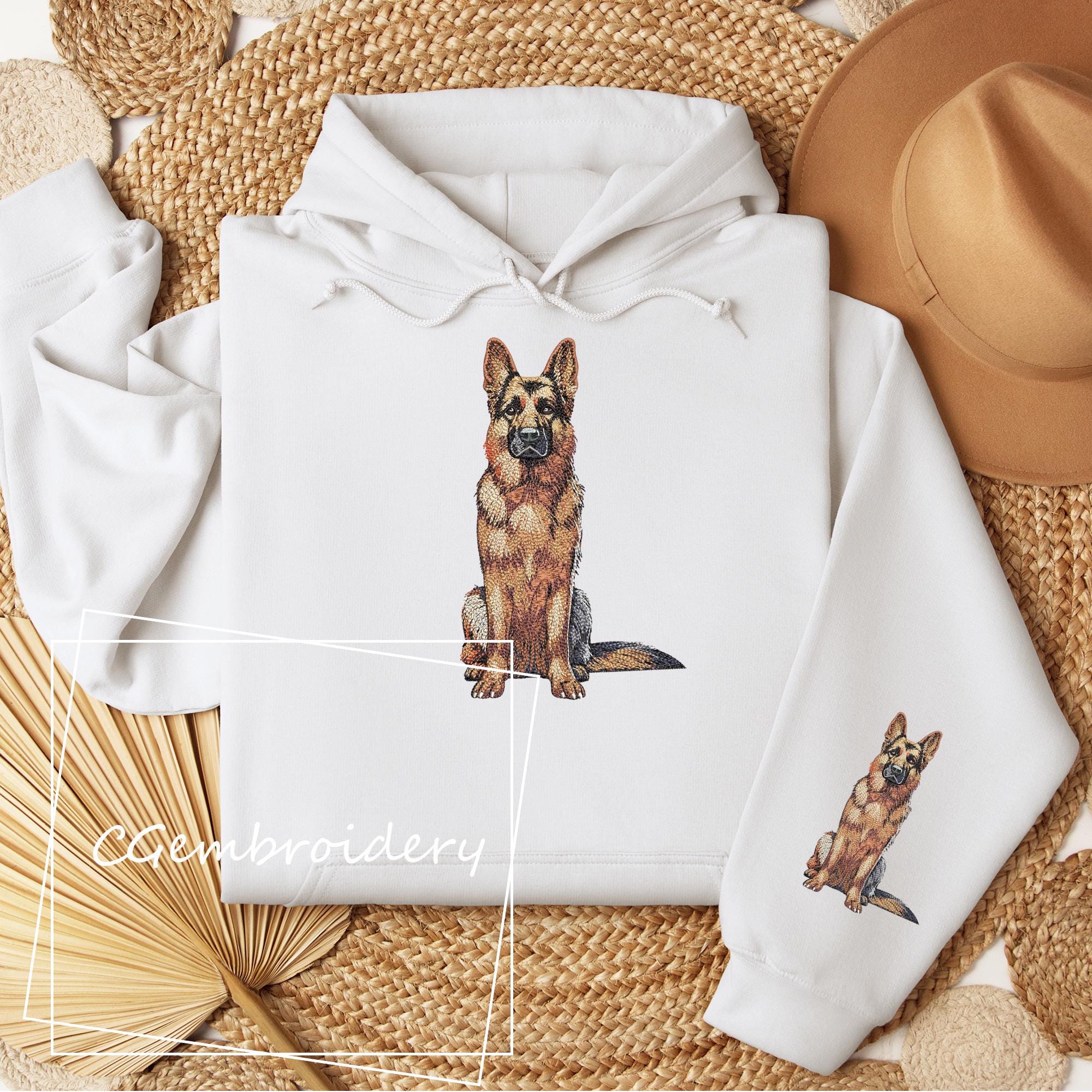 ジャーマンシェパード刺繍デザイン、かわいいジャーマンシェパード犬の