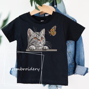 Cat Embroidery Design, Cat and Butterfly Embroidery, Cat Peeking Cat Lover Gift, Funny Cat Mom Machine Embroidery Pattern, Cute Cat Kitten