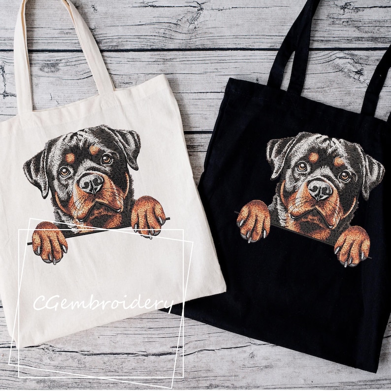 Rottweiler Dog Embroidery Design, Cute Rottweiler Peaking Dog Embroidery File Rottweiler Lover Machine Embroidery Rottweiler Mom Embroidery