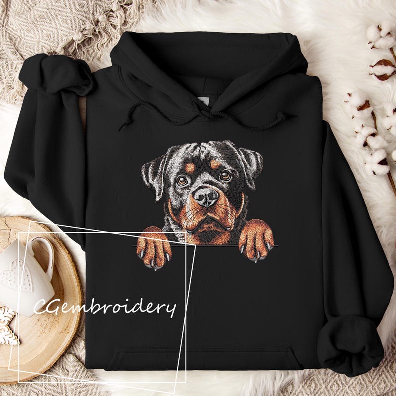 Rottweiler Dog Embroidery Design, Cute Rottweiler Peaking Dog Embroidery File Rottweiler Lover Machine Embroidery Rottweiler Mom Embroidery
