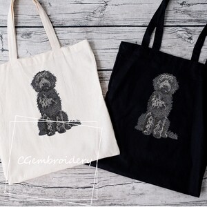Black Goldendoodle Embroidery Design, Cute Golden Doodle Dog Embroidery File Labradoodle Cockapoo Golden Doodle Dog Lover Machine Embroidery