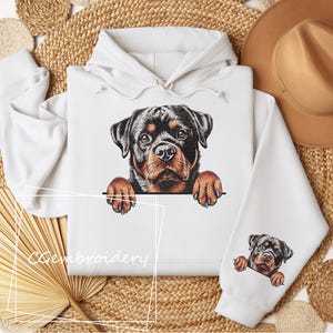 Rottweiler Dog Embroidery Design, Cute Rottweiler Peaking Dog Embroidery File Rottweiler Lover Machine Embroidery Rottweiler Mom Embroidery