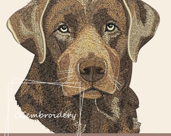 Chocolate Labrador Embroidery Design, Labrador Retriever Embroidery File, Hunting Dog Machine Embroidery, Brown Labrador Dog Embroidery