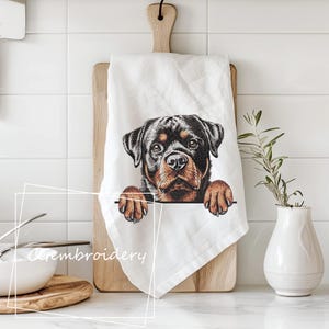 Rottweiler Dog Embroidery Design, Cute Rottweiler Peaking Dog Embroidery File Rottweiler Lover Machine Embroidery Rottweiler Mom Embroidery