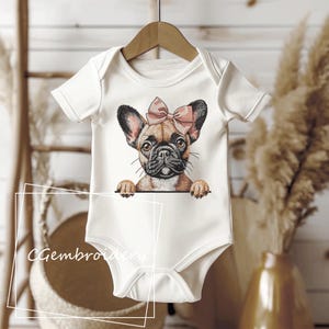 French Bulldog Embroidery Design, Peaking Frenchie Girl Dog Embroidery File Bulldog Dog Lover Machine Embroidery, Frenchie Mom Embroidery