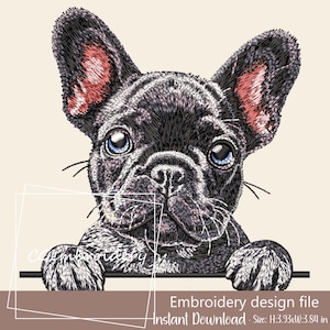 French Bulldog Embroidery Design, Cute French Bulldog Dog Embroidery File Bulldog Dog Lover Machine Embroidery French Bulldog Mom Embroidery
