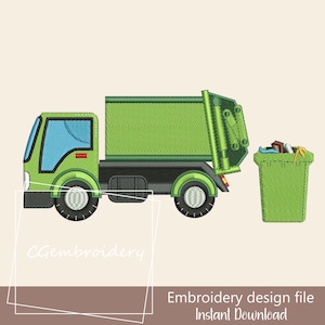 Diseño de bordado de camión volquete, diseño de bordado de camión de construcción, archivo de bordado de máquina de equipo, diseño de camión de vehículos, descarga instantánea