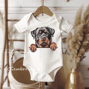 Rottweiler Dog Embroidery Design, Cute Rottweiler Peaking Dog Embroidery File Rottweiler Lover Machine Embroidery Rottweiler Mom Embroidery