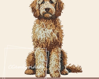 Diseño de bordado Goldendoodle marrón, lindo archivo de bordado de perro Golden Doodle, Labradoodle, Cockapoo, Golden Doodle Dog Lover, bordado a máquina