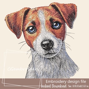 Jack Russell Dog Embroidery Design, Cute Terrier Dog Embroidery File, Jack Russell Terrier Dog Lover Machine Embroidery, Pet Jack Russel Mom