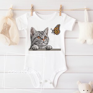 Cat Embroidery Design, Cat and Butterfly Embroidery, Cat Peeking Cat Lover Gift, Funny Cat Mom Machine Embroidery Pattern, Cute Cat Kitten