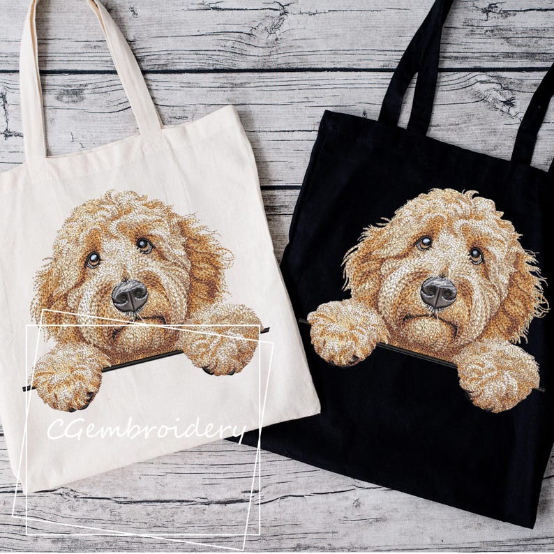 Goldendoodle Embroidery Design, Cute Golden Doodle Dog Embroidery File Labradoodle Cockapoo Golden Doodle Pet Dog Lover Machine Embroidery