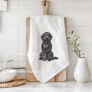 Black Goldendoodle Embroidery Design, Cute Golden Doodle Dog Embroidery File Labradoodle Cockapoo Golden Doodle Dog Lover Machine Embroidery