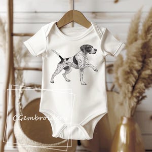 Pointer Embroidery Design, Pointing GSP Dog Embroidery File, German Shorthaired Pointer Machine Embroidery, Pointer Hunting Dog Embroidery