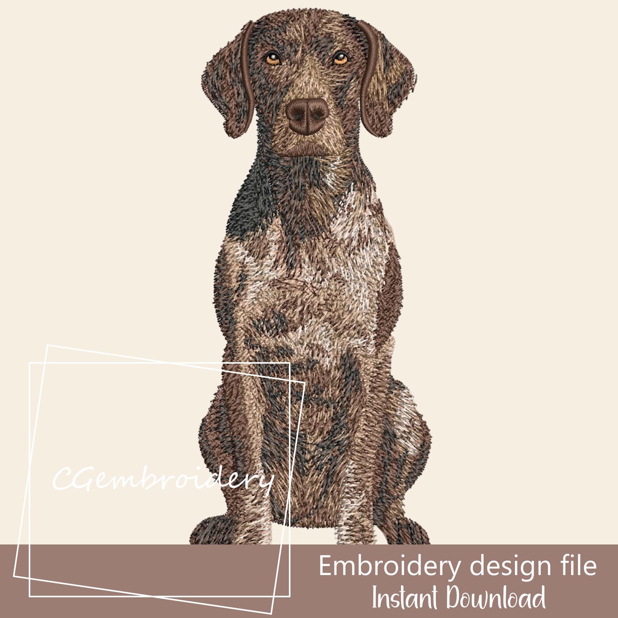 Pointer Embroidery Design, Cute GSP Dog Embroidery File, German ...