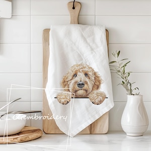 Goldendoodle Embroidery Design, Cute Golden Doodle Dog Embroidery File Labradoodle Cockapoo Golden Doodle Pet Dog Lover Machine Embroidery