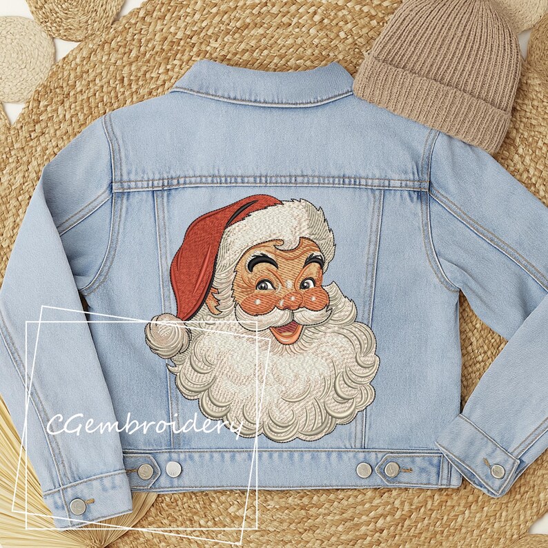 Embroidery Design Rocker Santa Retro Santa Christmas Embroidery Design, Vintage Christmas Embroidery ...