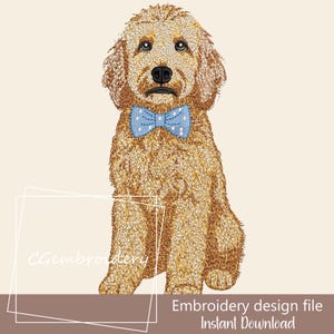 Goldendoodle Stickdatei Fliege Süße Golden Doodle Hund Stickdatei Labradoodle Cockapoo Golden Doodle Hundeliebhaber Maschinenstickerei