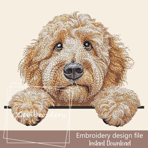 Goldendoodle Stickdatei, Golden Doodle Hund Stickdatei Labradoodle Cockapoo Golden Doodle Haustier Liebhaber Maschinenstickerei