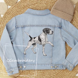 Pointer Embroidery Design, Pointing GSP Dog Embroidery File, German Shorthaired Pointer Machine Embroidery, Pointer Hunting Dog Embroidery