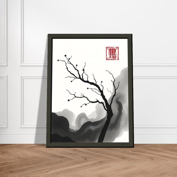 額縁付きの墨絵（壁掛けタイプ） 額縁付きの墨絵（壁掛けタイプ） 額縁付きの墨絵（壁掛けタイプ）