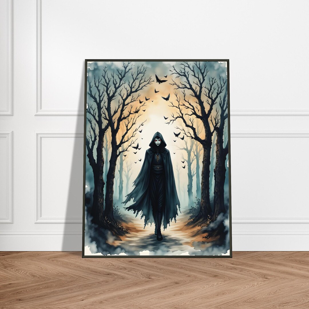 Dark Forest Spirit Wall Art – Metal Framed Japanese Gothic Fantasy ...