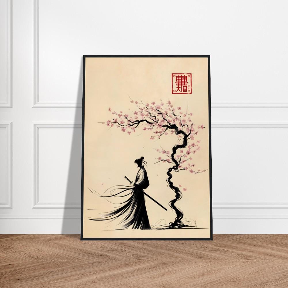 Poster Japonais Geisha Samouraï - Décoration Murale Pour