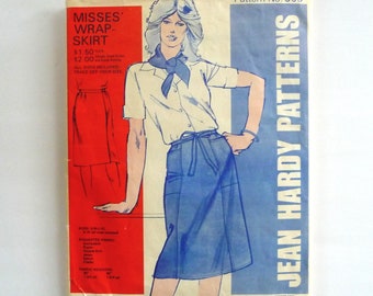 Vintage Jean Hardy Sewing Pattern No. 800 Misses Wrap Skirt Sizes S, M, L, XL (6-18)