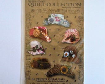 Flower Hats Sewing Pattern, The City Stitcher Quilt Collection, 4 Styles, 2 Sizes, UNCUT