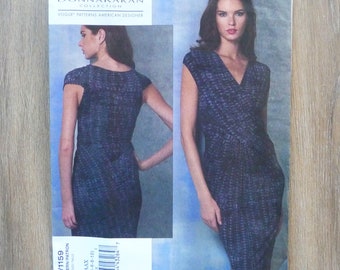 Vogue 1159 Donna Karan Sewing Pattern, Cross Front Dress UNCUT, Miss Size 4, 6, 8, 10