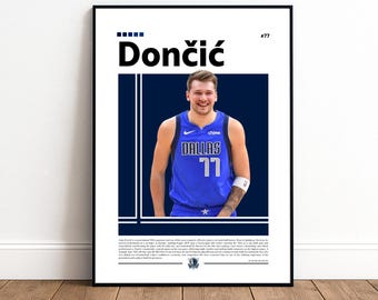 Luka Doncic Poster | Dallas Mavericks | Mavs Poster | NBA Poster | Basketball Poster | Basketball Wall Art | Boys Decor | Sports | NBA