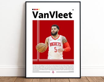 Fred VanVleet Poster | Houston Rockets | Rockets Poster | NBA Poster | Basketball Poster | Basketball Wall Art | Boys Decor | Sports | NBA