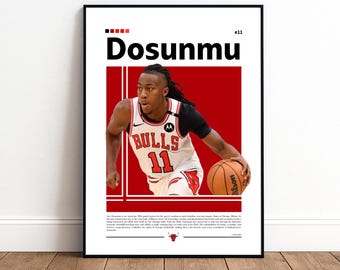 Ayo Dosunmu Poster | Chicago Bulls | Bulls Poster | NBA Poster | Basketball Poster | Basketball Wall Art | Boys Decor | Sports | NBA