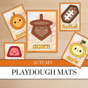 Fall Season Playdough Mat | Autumn Playdough Mat | Fall Playdoh Mat | Playdoh Activity | PlayDough Mat | Educational Printables | Classroom