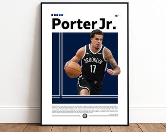 Michael Porter Jr Poster | Brooklyn Nets | Nets Poster | NBA Poster | Basketball Poster | Basketball Wall Art | Boys Decor | Sports | NBA