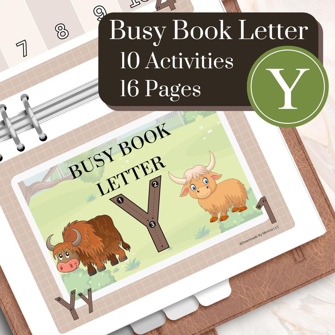 Letter Y Busy Book | Alphabet Busy Book | Alphabet Activity | Preschool ...