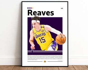 Póster de Austin Reaves / Regalo de Austin Reaves / Póster de los Lakers / Póster de la NBA / Póster de baloncesto / Arte mural de baloncesto / Austin Reaves / Deportes