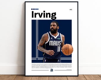 Kyrie Irving Poster | Dallas Mavericks | Mavs Poster | NBA Poster | Basketball Poster | Basketball Wall Art | Boys Decor | Sports | NBA
