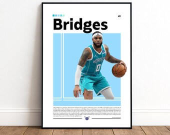 Miles Bridges Poster | Charlotte Hornets | Hornets Poster | NBA Poster | Basketball Poster | Basketball Wall Art | Boys Decor | Sports | NBA