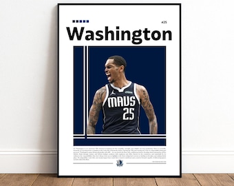P.J. Washington Poster | Dallas Mavericks | Mavs Poster | NBA Poster | Basketball Poster | Basketball Wall Art | Boys Decor | Sports | NBA