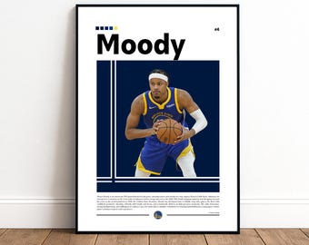 Moses Moody Poster | Golden State Warriors | Warriors Poster | NBA Poster | Basketball Poster | Basketball Wall Art | Boys Decor | NBA