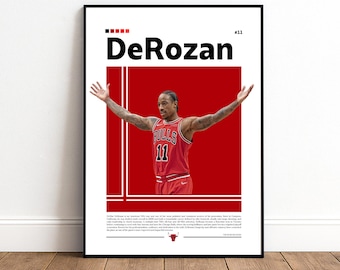 DeMar DeRozan Poster | Chicago Bulls | Bulls Poster | NBA Poster | Basketball Poster | Basketball Wall Art | Boys Decor | Sports | NBA