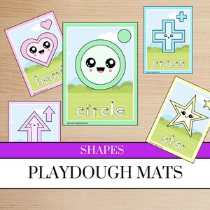 Shapes Play Dough Mats | Printable Playdough Activity | Toddler Preschool Kindergarten Educational Resource | Homeschool Activity | Playdoh