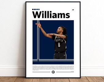 Ziaire Williams Poster | Brooklyn Nets | Nets Poster | NBA Poster | Basketball Poster | Basketball Wall Art | Boys Decor | Sports | NBA