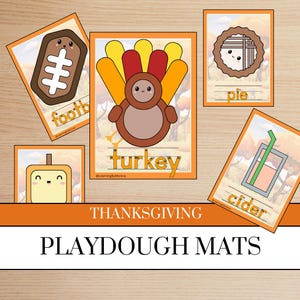 Thanksgiving Playdough Mats | Thanksgiving Playdoh Mats | Play Doh Activity | Fall Playdoh Activity | Kindergarten Homeschool Educational