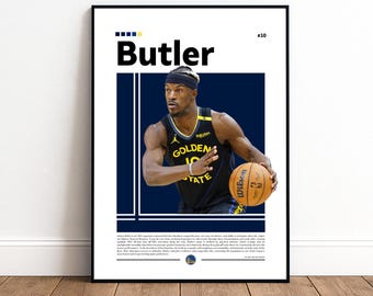 Jimmy Butler Poster | Golden State Warriors | Warriors Poster | NBA Poster | Basketball Poster | Basketball Wall Art | Boys Decor | NBA